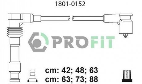 Комплект кабелей высоковольтных SAAB 900, 9000, Opel Vectra PROFIT 1801-0152