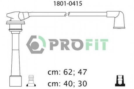 Комплект кабелей высоковольтных Hyundai Lantra, Coupe, Elantra, Matrix, KIA Cerato, Hyundai Tucson, KIA Carens, Sportage, Hyundai I30 PROFIT 1801-0415