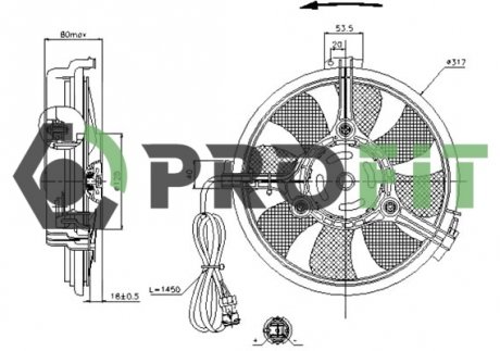 Вентилятор радиатора Audi A8, A4, Volkswagen Sharan, Passat, Audi A6 PROFIT 1850-0001