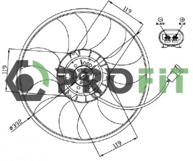 Вентилятор радиатора PROFIT 1850-0018