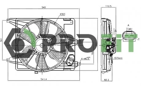 Вентилятор радиатора PROFIT 1850-0023