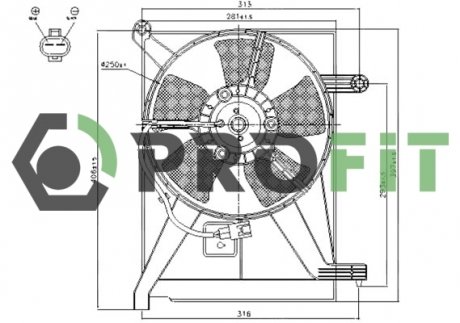 Вентилятор радиатора Daewoo Lanos PROFIT 1850-0024