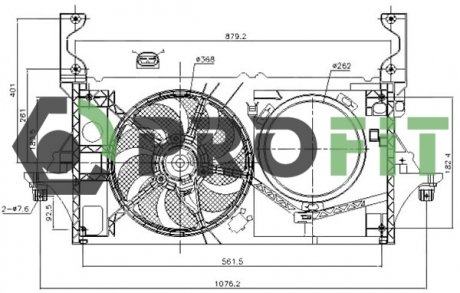 Вентилятор радиатора Renault Master, Opel Movano PROFIT 1850-0025