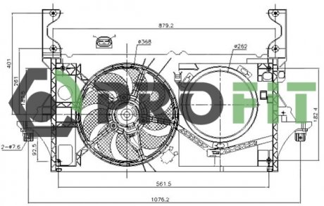 Купити Вентилятор радіатора PROFIT 1850-0025 (фото1) підбір по VIN коду, ціна 4952 грн.