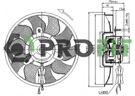 Купить Вентилятор радиатора PROFIT 1850-0028 (фото1) подбор по VIN коду, цена 1796 грн.