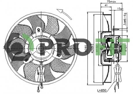 Вентилятор радіатора Audi 100, 80, A6 PROFIT 1850-0028
