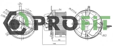 Купить Вентилятор салона Volkswagen Passat, Seat Leon, Volkswagen Touran, Caddy, Golf, Skoda Octavia, Superb, Volkswagen Jetta, Sharan, Audi A3, Skoda Yeti PROFIT 1860-0004 (фото1) подбор по VIN коду, цена 3355 грн.