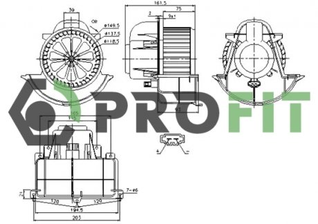 Вентилятор салону Audi Q7, Volkswagen Amarok, Porsche Cayenne, Volkswagen Touareg PROFIT 1860-0005