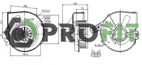 Купити Вентилятор салону Seat Ibiza, Skoda Roomster, Audi A1, Skoda Fabia, Volkswagen Polo, Audi A2, Seat Cordoba, Skoda Rapid, Seat Toledo PROFIT 1860-0006 (фото1) підбір по VIN коду, ціна 1843 грн.