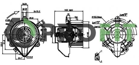 Вентилятор салону Fiat Doblo, Punto PROFIT 1860-0013