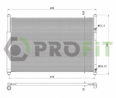 Конденсер кондиціонера PROFIT 2022C1