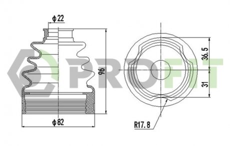 Пильник ШРУС Mitsubishi Outlander PROFIT 2710-0005 XLB