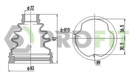 Пильник ШРУС Opel Meriva, Corsa, Combo PROFIT 2710-0011 XLB