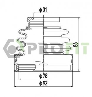 Пыльник ШРУС Fiat Panda, Tipo, Uno, Alfa Romeo 145, 146, Fiat Doblo PROFIT 2710-0030 XLB