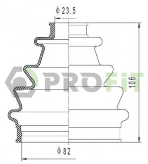 Купить Пыльник ШРУС Citroen C4, Peugeot 508, Citroen C5, C8, Peugeot 5008, Citroen DS4, Peugeot 308, Citroen Jumpy, DS5, Peugeot 607, 807 PROFIT 2710-0042 XLB (фото1) подбор по VIN коду, цена 269 грн.