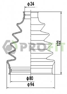 Пильник ШРУС Honda Civic, Jazz, City PROFIT 2710-0053 XLB