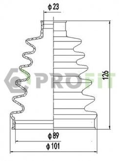 Пильник ШРУС Honda Prelude, Accord, Stream, Civic, CR-V, FR-V PROFIT 2710-0054 XLB