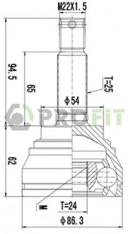 ШРУС Mitsubishi Galant, Lancer PROFIT 2710-1332