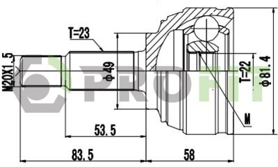 ШРУС Nissan Micra, Note PROFIT 2710-1443