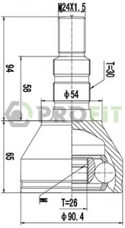 ШРКШ зі змазкою в комплекті Opel Vectra, Astra, Zafira, Fiat Croma PROFIT 2710-1506