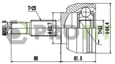 ШРКШ зі змазкою в комплекті Renault Megane, Fluence, Scenic, Grand Scenic, Captur PROFIT 2710-1519