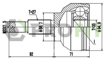 ШРУС Renault Laguna, Fiat Grande Punto PROFIT 2710-1522