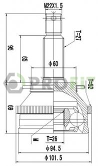 ШРУС Hyundai Santa Fe PROFIT 2710-1543