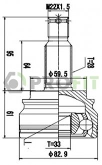 ШРКШ зі змазкою в комплекті Jeep Compass, Dodge Caliber, Jeep Patriot PROFIT 2710-3014