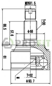 ШРУС Honda Civic, CR-V PROFIT 2710-3016