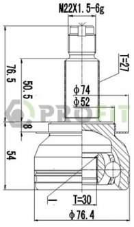 ШРУС Subaru Legacy PROFIT 2710-3038