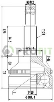 Купить ШРУС PROFIT 2710-3044 (фото1) подбор по VIN коду, цена 3142 грн.