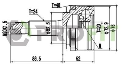 ШРУС KIA Picanto PROFIT 2710-3084