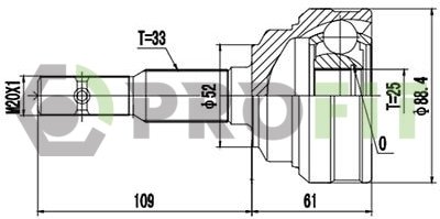 ШРКШ зі змазкою в комплекті Opel Astra, Zafira PROFIT 2710-3124