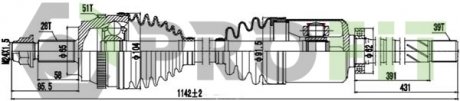 Полуось PROFIT 2730-0862