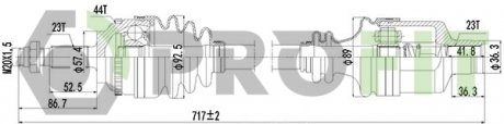 Купить Полуось Renault Clio, Kangoo PROFIT 2730-0866 (фото1) подбор по VIN коду, цена 2367 грн.