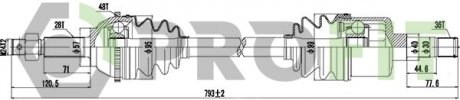 Купить Полуось PROFIT 2730-3011 (фото1) подбор по VIN коду, цена 3660 грн.