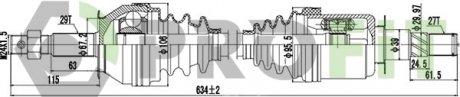 Купити Піввісь PROFIT 2730-3023 (фото1) підбір по VIN коду, ціна 3743 грн.