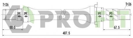 Купить Полуось Mazda 626 PROFIT 2730-3045 (фото1) подбор по VIN коду, цена 1037 грн.