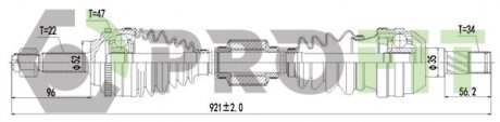 Піввісь Chevrolet Aveo PROFIT 2730-3070