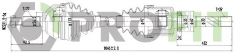 Полуось PROFIT 2730-3074
