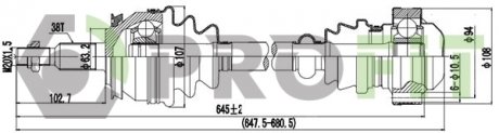 Полуось PROFIT 2730-3083