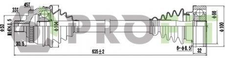 Піввісь PROFIT 2730-3101