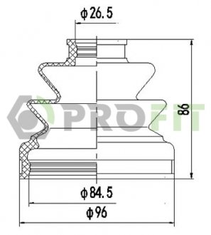 Пильник ШРУС гумовий Mitsubishi Galant, Pajero, L200 PROFIT 2810-0028 XLB