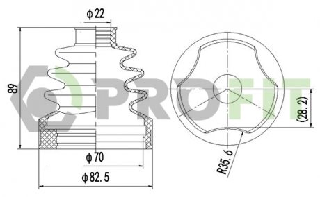 Пильник ШРУС Toyota Corolla, Avensis PROFIT 2810-0034 XLB