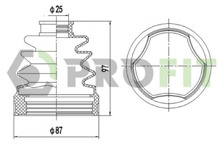 Купить Пыльник ШРУС Renault Fluence, Twingo, Dacia Logan, Renault Clio, Laguna, Megane, Scenic, Grand Scenic, Kangoo, Logan PROFIT 2810-0035 XLB (фото1) подбор по VIN коду, цена 317 грн.