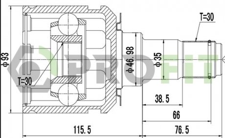 ШРКШ зі змазкою в комплекті Toyota 4-Runner, Land Cruiser, Hilux PROFIT 2810-2004