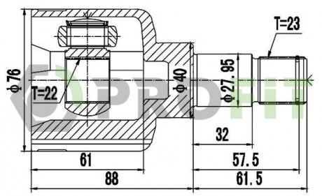 Купить ШРУС Ford Focus PROFIT 2810-2054 (фото1) подбор по VIN коду, цена 1645 грн.