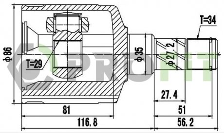 ШРКШ Daewoo Nubira, Lanos, Leganza PROFIT 2810-2059