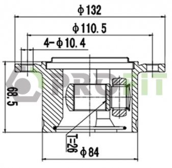 ШРКШ со смазкой в комплекте Audi A4, Volkswagen Passat, Ford Mondeo, Skoda Superb PROFIT 2810-3049