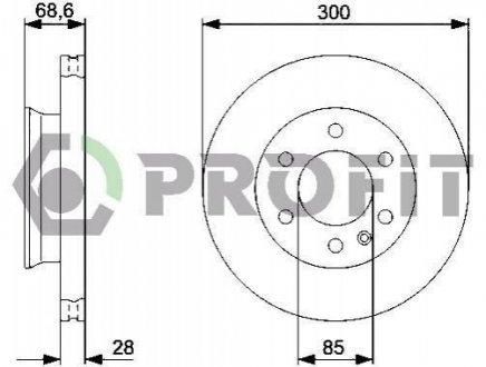 Купить Диск тормозной Mercedes W906, Volkswagen Crafter PROFIT 5010-0310 (фото1) подбор по VIN коду, цена 1797 грн.